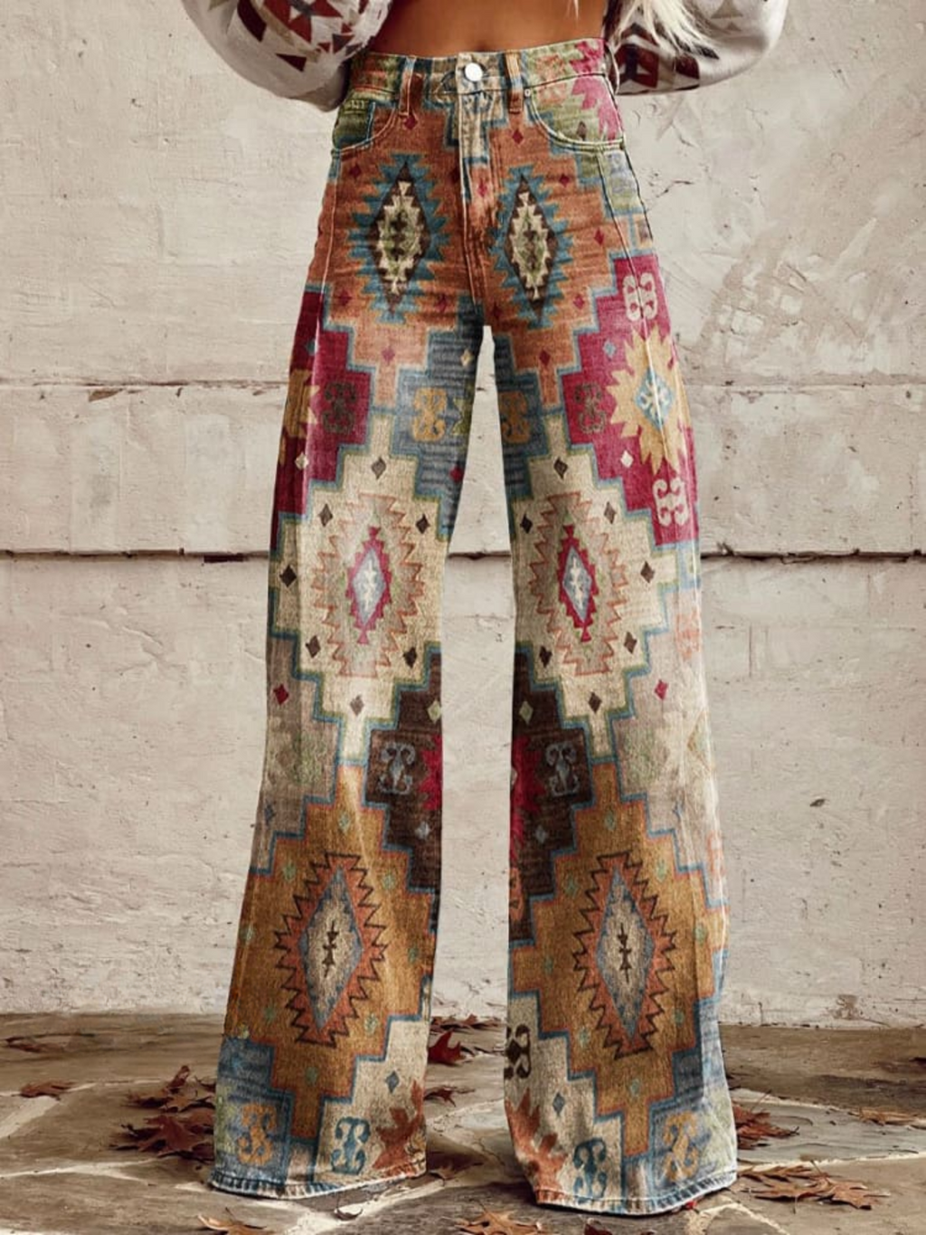Léa - Pantaloni Retro Chevron