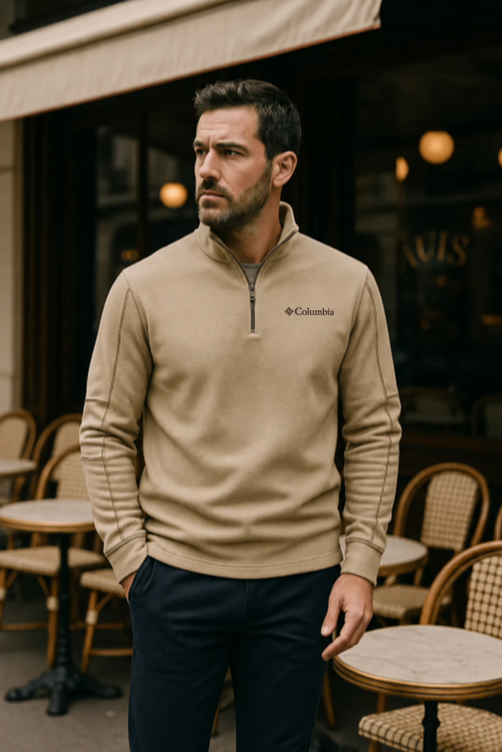 Columbia Half-Zip Stand-Collar Fleece Pullover | Men’s Autumn/Winter Casual Top