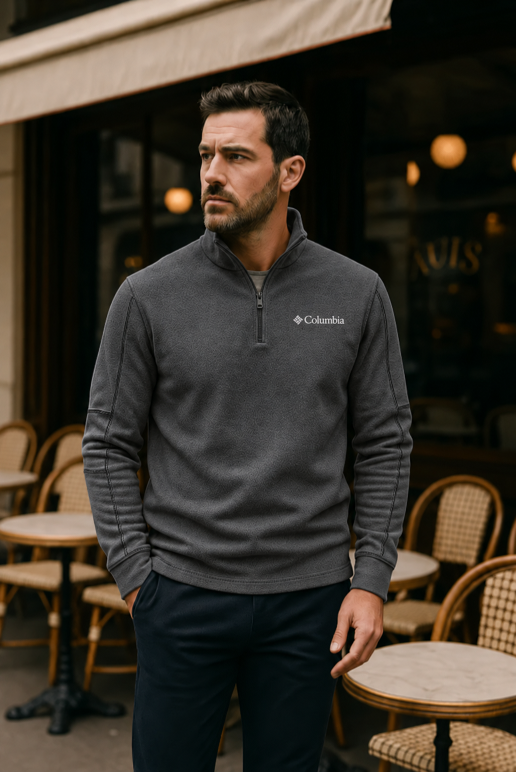 Columbia Half-Zip Stand-Collar Fleece Pullover | Men’s Autumn/Winter Casual Top