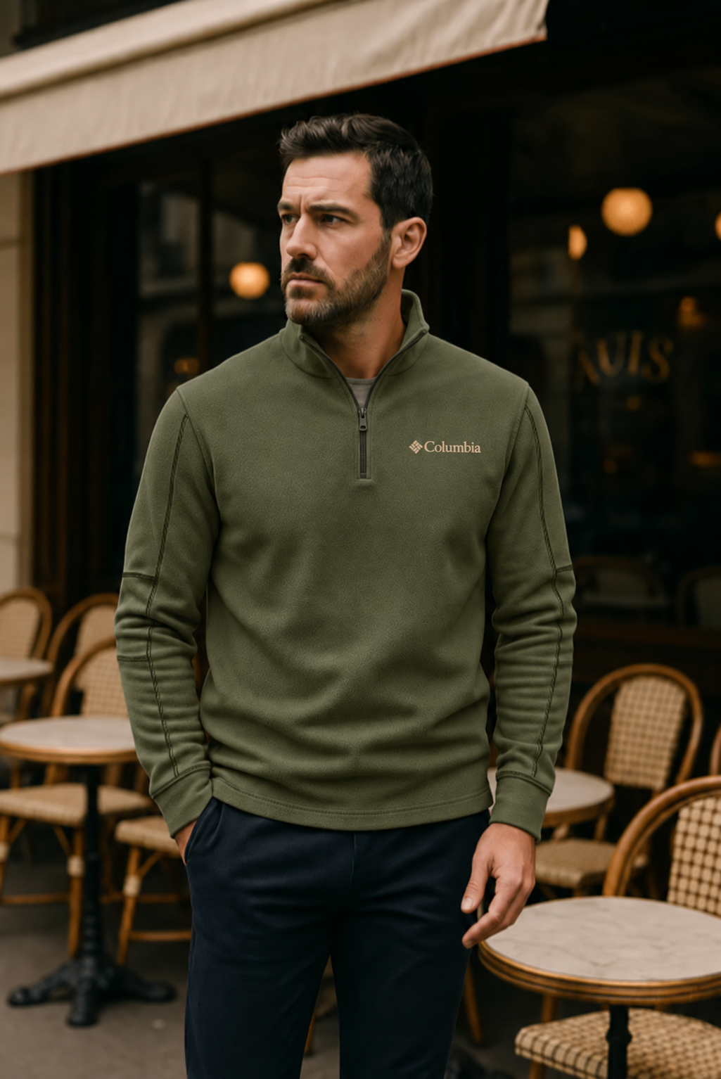 Columbia Half-Zip Stand-Collar Fleece Pullover | Men’s Autumn/Winter Casual Top
