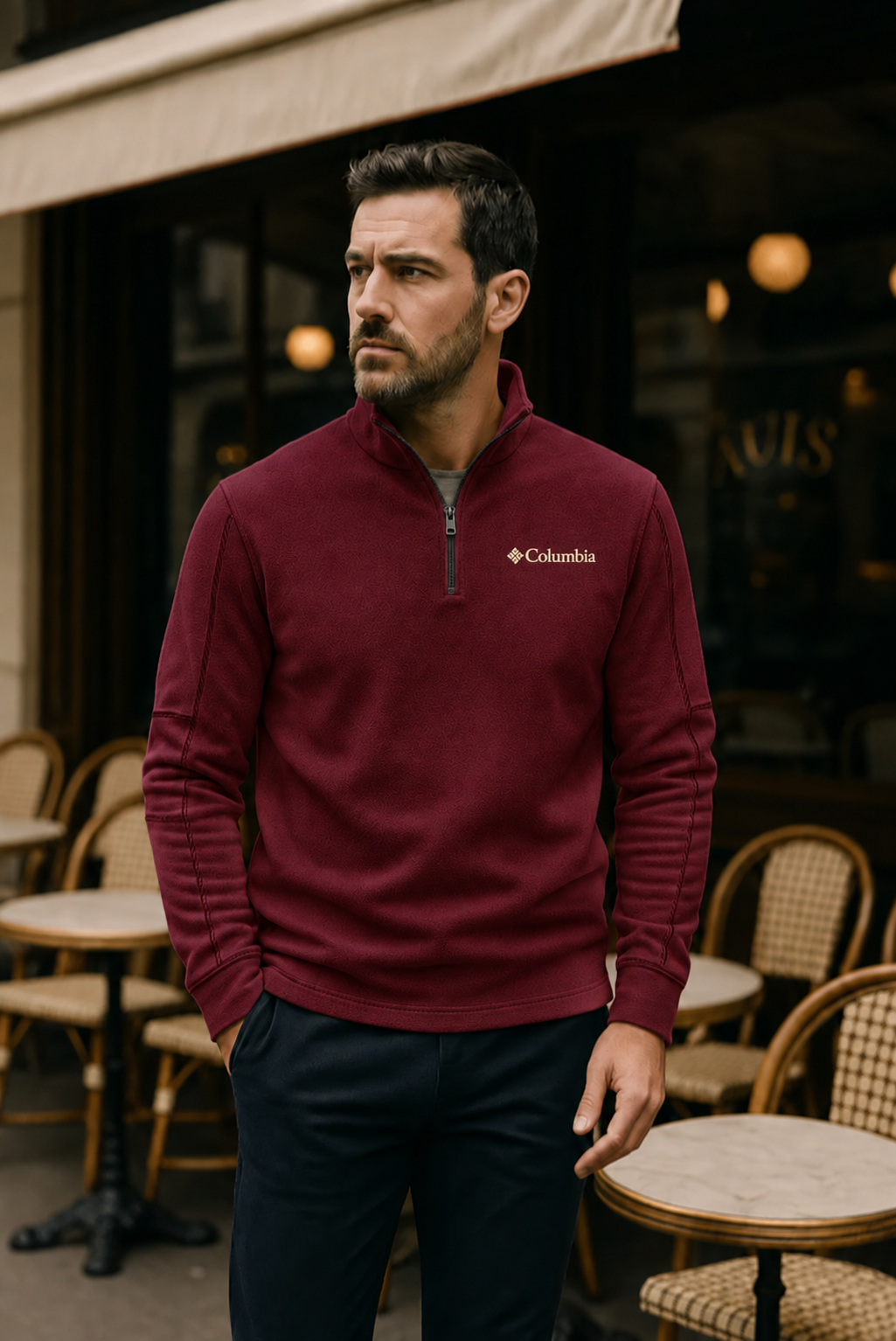 Columbia Half-Zip Stand-Collar Fleece Pullover | Men’s Autumn/Winter Casual Top