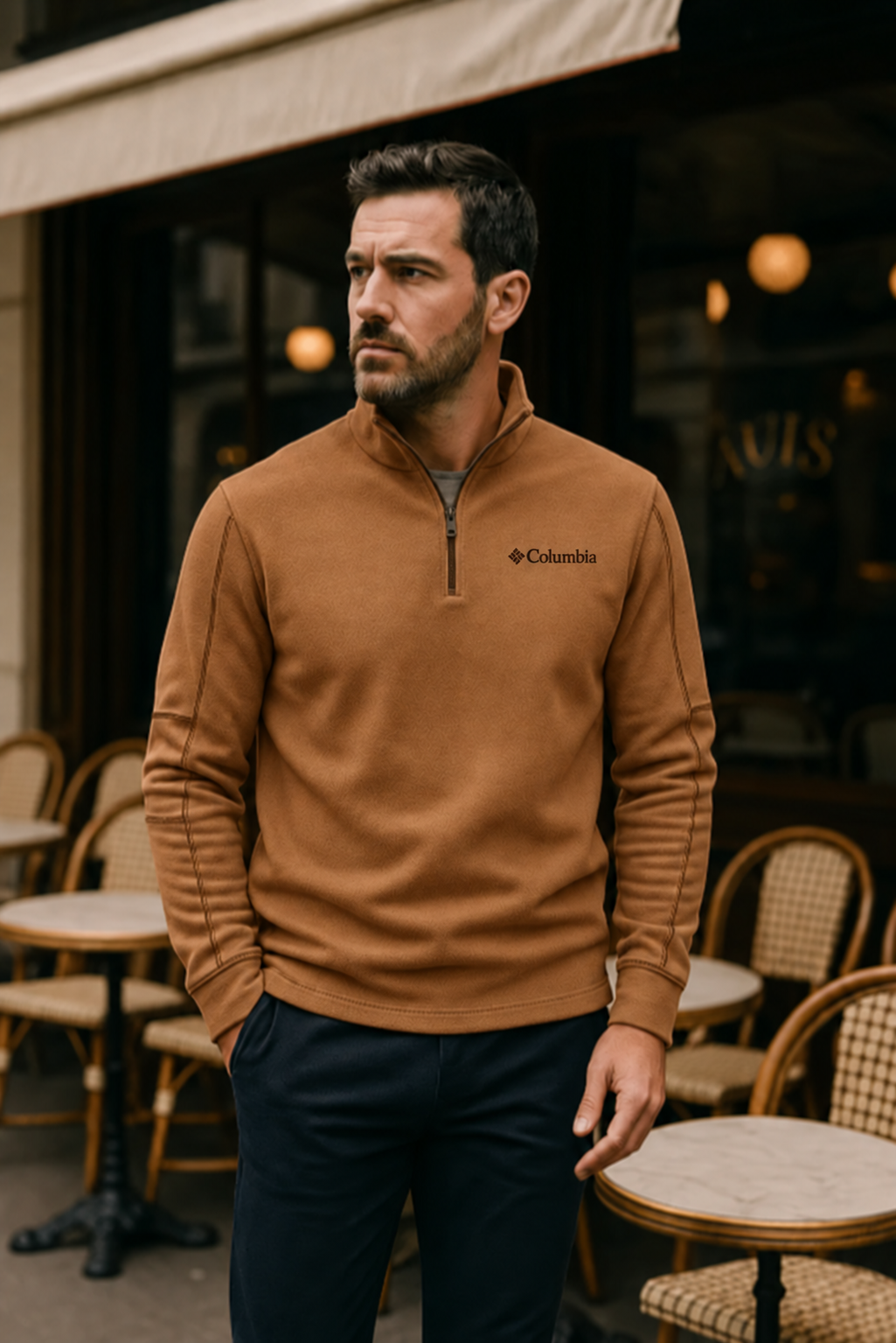 Columbia Half-Zip Stand-Collar Fleece Pullover | Men’s Autumn/Winter Casual Top