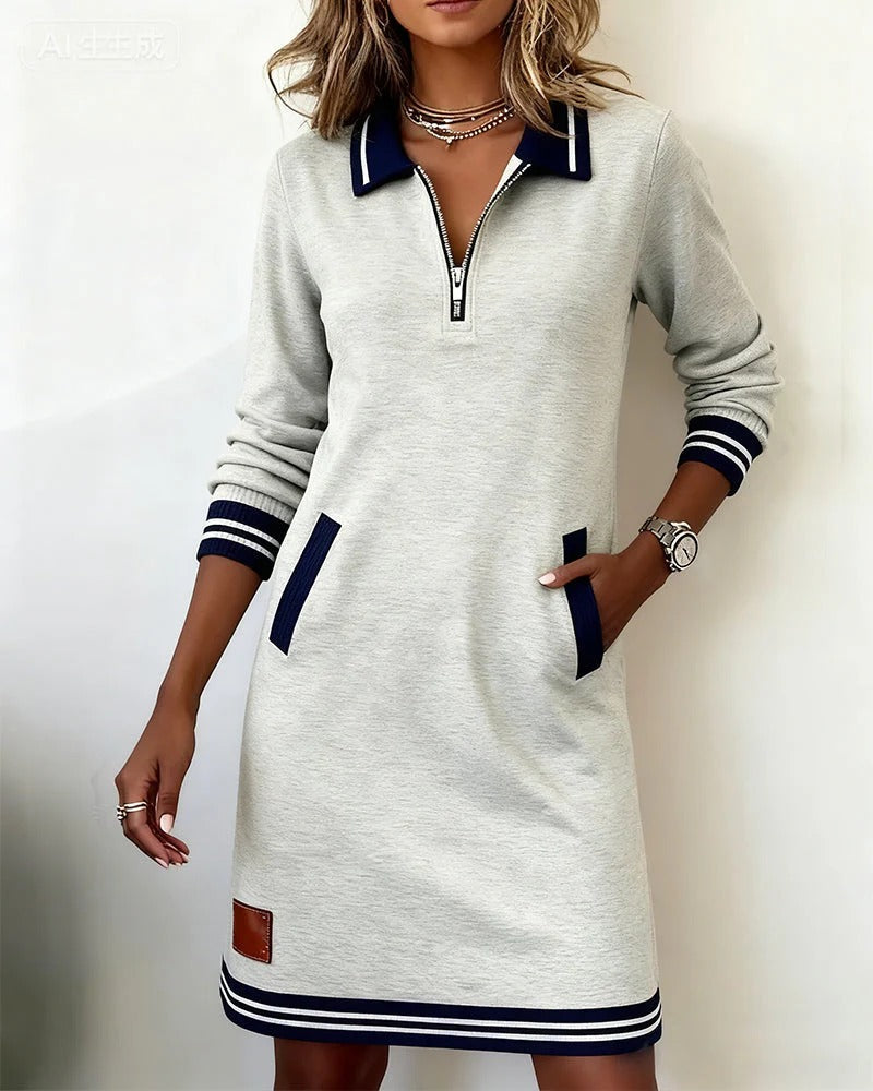 Everyday Cotton Zip Collar Dress