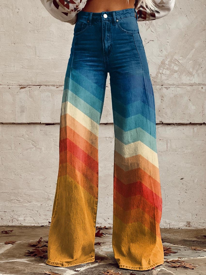 Léa - Pantaloni Retro Zigzag