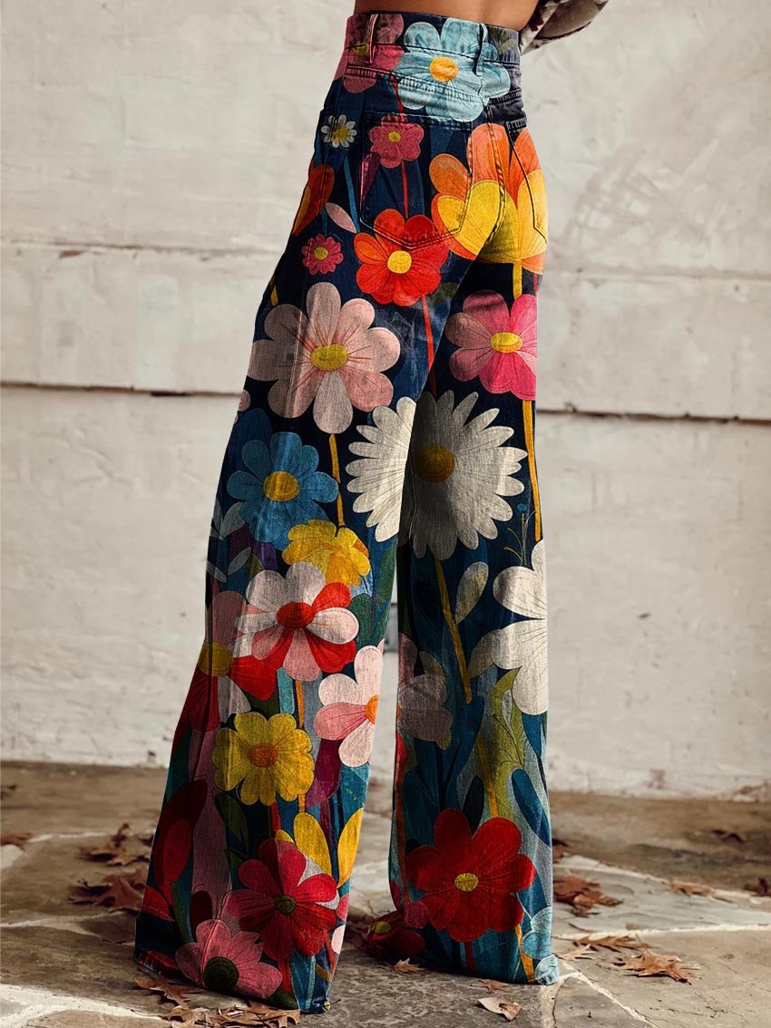 Léna - Pantaloni a Fiori Allegri